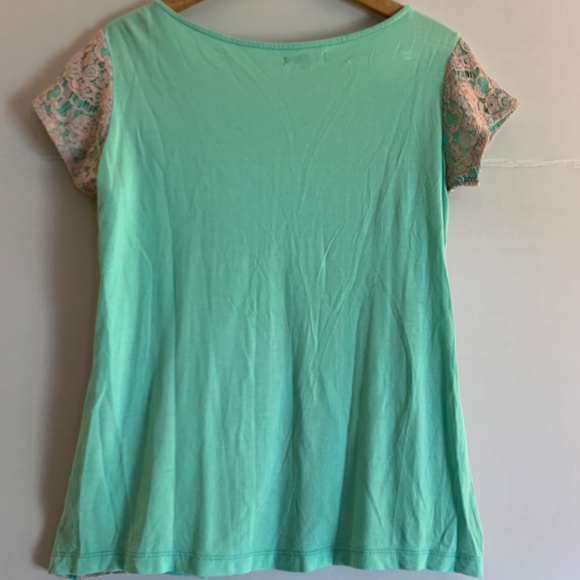 Y2K babydoll T-shirt with lace design in pink - Picture 2 of 10